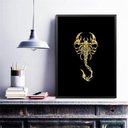 Ver imagem 1 de Quadro Decorativo Escorpião Dourado 33x24cm - com Vidro:madeira Branca