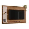 Painel para TV Invictus Madero Canela com Off White - Lukaliam Móveis - 1