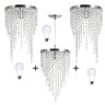 Kit 1 Lustre Redondo Crilik Ls7302 + 2 Pl7302 Cr com Lâmpada  - 1