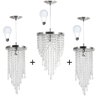 Kit 1 Lustre Redondo Crilik Ls7302 + 2 Ls7301 Cr com Lâmpada  - 1