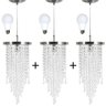 Kit 3 Lustre Redondo Crilik Ls7301 Cromado com Lâmpadas - 1