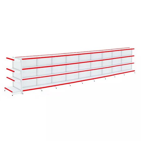 Gondola Centro 137 Fit Ate 9 Metros 1 Ponta Branco 76b Pe Vermelho