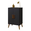 Ver imagem 3 de Sapateira Cali em Mdf Base Madeira 2 Portas e 3 Prateleiras:preto