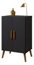 Ver imagem 3 de Sapateira Cali em Mdf Base Madeira 2 Portas e 3 Prateleiras:preto