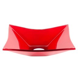 Cuba Quadrada De Vidro 39x34cm Vermelho Para Banheiro - 4