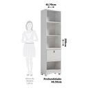 Ver imagem 3 de Armário Multiuso 2 Portas 1 Gaveta 62cm 100% MDF Pupilo Espresso Móveis Branco/Brilho