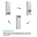 Ver imagem 4 de Armário Multiuso 2 Portas 1 Gaveta 62cm 100% MDF Pupilo Espresso Móveis Branco/Brilho