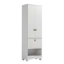 Ver imagem 2 de Armário Multiuso 2 Portas 1 Gaveta 62cm 100% MDF Pupilo Espresso Móveis Branco/Brilho