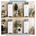 Ver imagem 5 de Armário Multiuso 2 Portas 1 Gaveta 62cm 100% MDF Pupilo Espresso Móveis Branco/Brilho