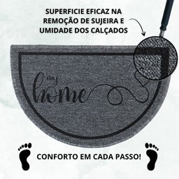 Capacho Tapete Porta Entrada Meia Lua 38x60 My Home Cinza - 6