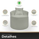Ver imagem 3 de Kit 2 Poltronas com Sofá Curvo 2 Lugares Feijão Forma Orgânica Bouclé