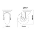 Ver imagem 3 de Rodízio Giratório Transparente Soprano 50mm