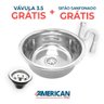 Cuba Pia Inox Redonda Ø30 cm Aço 304 Com Valvula e Sifão - 6