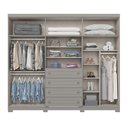 Ver imagem 4 de Guarda Roupa Casal Amy 6 Portas de Bater 4 Gavetas MDF-MDP com Pés Cinza Casa 812