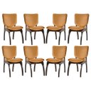 Ver imagem 1 de Kit 8 Cadeiras para Mesa de Jantar 44x86 Cm Irlanda Madeira Maciça Tabaco Suede Terracota L79 - RMI