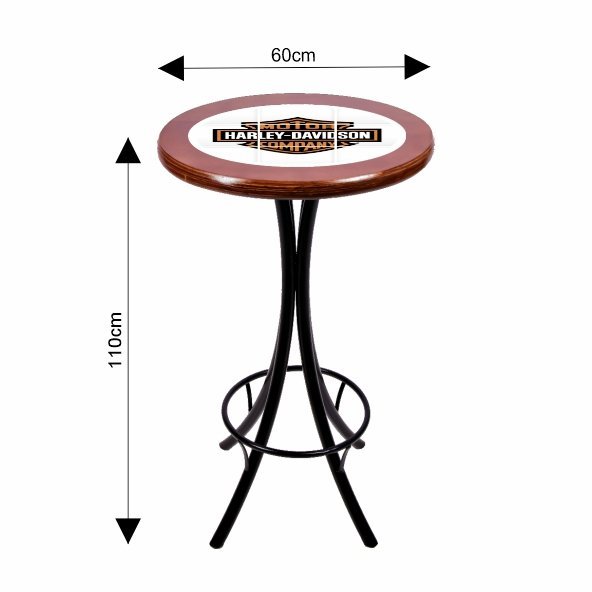 Mesa Redonda Bistrô Azulejo Harley Davidson - Imbuia - 2