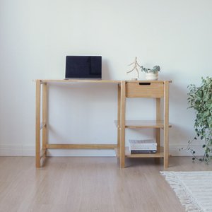 Escrivaninha Laguna em Madeira Verniz Amêndoa