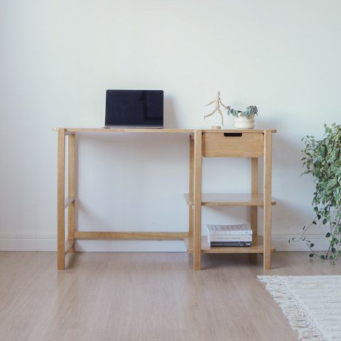 Escrivaninha Laguna em Madeira Verniz Amêndoa