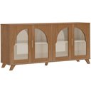 Ver imagem 7 de Aparador Buffet para Sala de Jantar 4 Portas Vidro 160cm Mozart A05 Cinamomo Off White - Lyam Decor