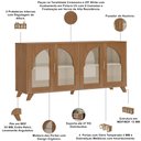 Ver imagem 5 de Aparador Buffet para Sala de Jantar 4 Portas Vidro 160cm Mozart A05 Cinamomo Off White - Lyam Decor