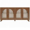 Ver imagem 2 de Aparador Buffet para Sala de Jantar 4 Portas Vidro 160cm Mozart A05 Cinamomo Off White - Lyam Decor