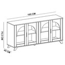 Ver imagem 6 de Aparador Buffet para Sala de Jantar 4 Portas Vidro 160cm Mozart A05 Cinamomo Off White - Lyam Decor