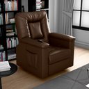 Ver imagem 2 de Poltrona do Papai Ken 90cm Reclinável Manual Courino Marrom - Sallar Home
