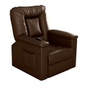 Ver imagem 4 de Poltrona do Papai Ken 90cm Reclinável Manual Courino Marrom - Sallar Home