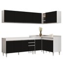 Ver imagem 1 de Armário de Cozinha Modulado de Canto 6 Peças Cp31 Balcão sem Tampo Branco/preto - Lumil Lumil Móveis