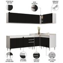 Ver imagem 3 de Armário de Cozinha Modulado de Canto 6 Peças Cp31 Balcão sem Tampo Branco/preto - Lumil Lumil Móveis