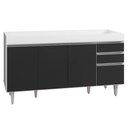 Ver imagem 7 de Armário de Cozinha Modulado de Canto 6 Peças Cp31 Balcão sem Tampo Branco/preto - Lumil Lumil Móveis