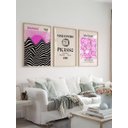 Ver imagem 1 de Kit 3 Quadros Decorativos Bauhaus Picasso Matisse Rosa e Preto - Moldura Preta