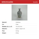 Ver imagem 6 de Vaso Decorativo de Cerâmica Color 14x7x7cm Enfeite Sala Mesa Estante Aparador