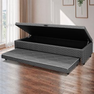 Base Box Solteiro Baú com Cama Auxiliar 46cm X 188cm Imperatriz
