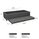 Ver imagem 3 de Base Box Solteiro Baú com Cama Auxiliar Poliéster 88CMX46CMX188CM Imperatriz Rbf Cinza