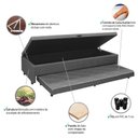 Ver imagem 4 de Base Box Solteiro Baú com Cama Auxiliar Poliéster 88CMX46CMX188CM Imperatriz Rbf Cinza