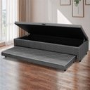 Ver imagem 1 de Base Box Solteiro Baú com Cama Auxiliar Poliéster 88CMX46CMX188CM Imperatriz Rbf Cinza