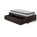 Ver mais imagens de Base Box Cama Solteiro Sapateira Courino Linho Marrom e Colchão Adapto Cama Inhouse 88x188