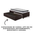 Ver imagem 3 de Base Box Cama Solteiro Sapateira Courino Linho Marrom e Colchão Adapto Cama Inhouse 88x188