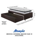 Ver imagem 5 de Base Box Cama Solteiro Sapateira Courino Linho Marrom e Colchão Adapto Cama Inhouse 88x188