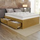 Ver imagem 1 de Cama Casal Base Box 140cm 4 Gavetas Libon Mel B11 - Mpozenato