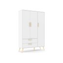 Ver imagem 1 de Guarda-Roupa de Bebê com 3 Portas Retrô Branco Soft Natural Matic