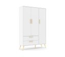 Ver imagem 1 de Guarda-Roupa de Bebê com 3 Portas Retrô Branco Soft Natural Matic