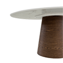 Ver imagem 3 de Mesa de Jantar Cone Oval 180x100 Cm Tampo Mdf Marmorizado Base Imbuia Mesa de Jantar Cone Oval 180x1