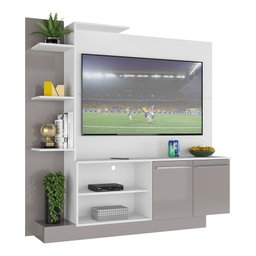 Estante com Painel TV 55" e 2 portas França Multimóveis BR2473 Branco/ Lacca Fumê - 2