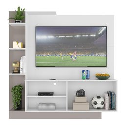 Estante com Painel TV 55" e 2 portas França Multimóveis BR2473 Branco/ Lacca Fumê - 5