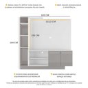 Ver imagem 3 de Estante com Painel TV 55" e 2 portas França Multimóveis BR2473 Branco/ Lacca Fumê