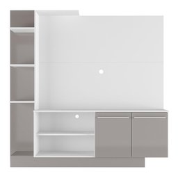 Estante com Painel TV 55" e 2 portas França Multimóveis BR2473 Branco/ Lacca Fumê - 6