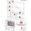 Ver imagem 4 de Estante com Painel TV 55" e 2 portas França Multimóveis BR2473 Branco/ Lacca Fumê