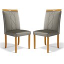 Ver imagem 1 de Kit com 2 Cadeiras Ana Madeira Maciça Estofadas para Mesa de Jantar Veludo Chumbo 109
